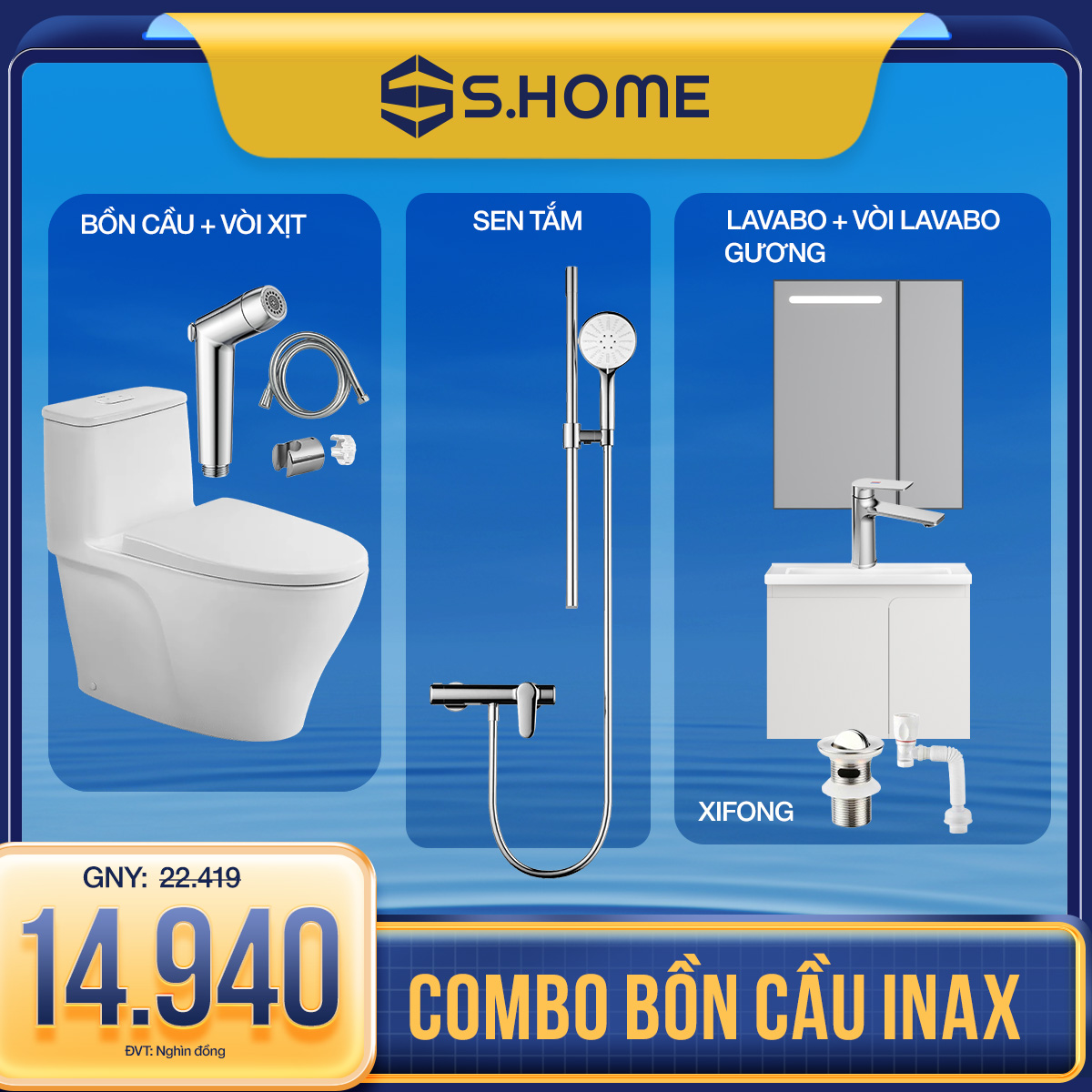COMBO Bồn Cầu INAX